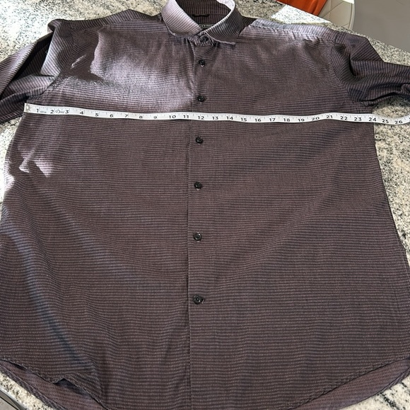Bellissimo, size, XL, men’s long sleeve, button up dress shirt, purple and black - Picture 5 of 7